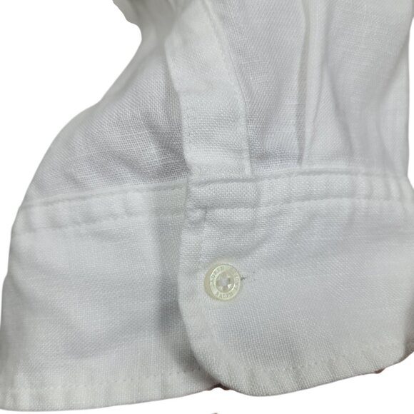 Lauren Ralph Lauren White 100% Linen Knee Length Minimalist Luxury Dress Size 18 - Picture 6 of 12